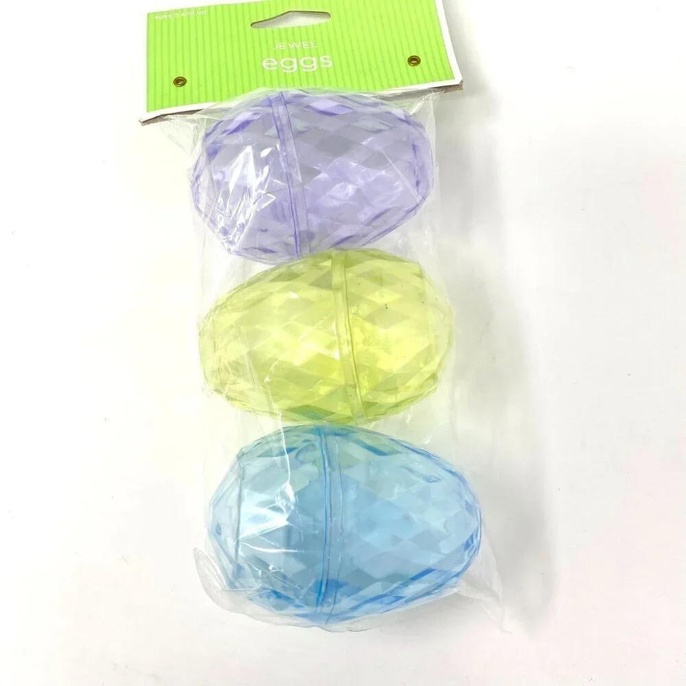 Easter Large Plastic Fillable Eggs Metallic Gold Jewel